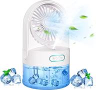 🌬️ 2021 upgraded table misting fan: portable cooling mister with 300ml water tank, 7 colorful nightlight - ideal for camping, outdoors, office, room, home логотип