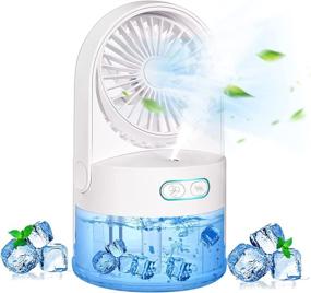 img 4 attached to 🌬️ 2021 Upgraded Table Misting Fan: Portable Cooling Mister with 300ML Water Tank, 7 Colorful Nightlight - Ideal for Camping, Outdoors, Office, Room, Home