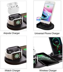 img 3 attached to 🔌 Aqonsie 4-in-1 Wireless Charger Station: Fast Charging Hub for iPhone/Android/Type-C with QC3.0 Adapter, iWatch Compatibility & Qi Charge Capability for AirPods Pro/Samsung/Huawei