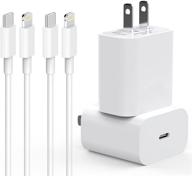 ⚡️ fast charging adapter: gnuadz iphone 13 charger [apple mfi certified] 2-pack 20w pd usb c wall charger with 6ft type c to lighting cable for iphone 13/13 mini/13 pro max/12/11 pro max/xs max/xs/xr/x logo