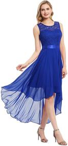 img 2 attached to 🌸 BeryLove Women's Hi-Lo Swing Party Dress - Floral Lace Chiffon Bridesmaid Dress