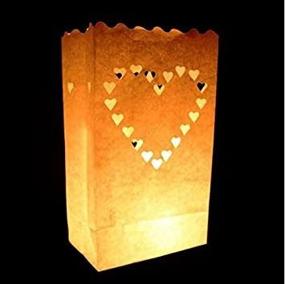 img 1 attached to 🎉 Enhance Your Celebration with Since White Luminary Bags - 20 Count - Big Heart Design - Perfect for Weddings, Receptions, Parties, and Events - Flame Resistant Paper - Luminaria (Big Heart)