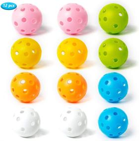 img 3 attached to 🏌️ THIODOON Practice Golf Balls: Limited Flight 40mm Hollow Plastic Training Balls - Colored Airflow for Swing Practice, Driving Range, and Indoor Use - 12 Pack