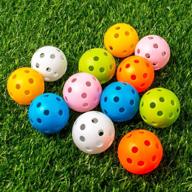 🏌️ thiodoon practice golf balls: limited flight 40mm hollow plastic training balls - colored airflow for swing practice, driving range, and indoor use - 12 pack logo