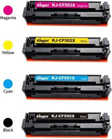 img 3 attached to 🖨️ Kingjet 202X CF500X 202A CF500A Compatible Toner Cartridge Replacement for HP Color Laserjet Pro MFP M281fdw M281dw M254dw M281cdw M280 Printer, 4-Pack (Black Cyan Magenta Yellow, High Yield)