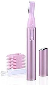 img 2 attached to 💆 Painless Electric Eyebrow Trimmer for Women: Precision Facial Hair Remover with Nose, Lips, and Eyebrow Epilation, Includes Comb and Cleaning Brush