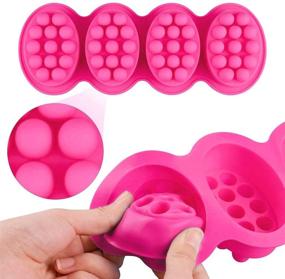 img 3 attached to 🧼 Set of 3 Massage Bar Soap Molds - 4.5oz, 4-Cavity Nonstick & BPA Free Silicone Mold for DIY Soaps Making - Handmade Soap Mold with Random Color