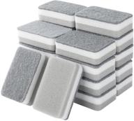 🧽 cleace heavy duty scrub sponges: dual-sided dishwashing sponge for kitchen - 20 pcs logo
