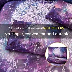 img 4 attached to Stunning Galaxy Dream Catcher Mandala Bohemian Quilt Bedding Comforter Set in Galaxy-Purple - Perfect for Adults, Teens, and Girls (Queen Size) - Meeting Story 3Pcs