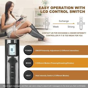 img 2 attached to 🦵 Balhvit Leg Massager with Heat, Air Compression Technology, LCD Handheld Controller, Adjustable Wraps for Better Circulation and Relaxation in Legs, Arms, and Thighs