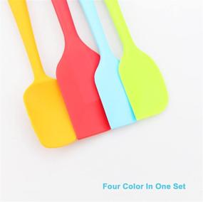 img 1 attached to Premium Set of 4 Heat Resistant Silicone 🔥 Spatulas with Stainless Steel Core - Non-stick Rubber Coating