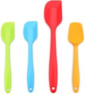 premium set of 4 heat resistant silicone 🔥 spatulas with stainless steel core - non-stick rubber coating logo