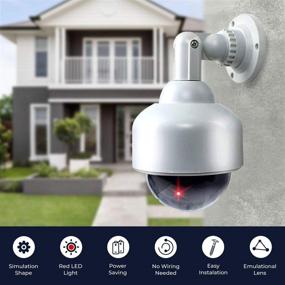 img 1 attached to 📷 Armo Fake Security Camera Dome - Realistic Look Decoy Surveillance System for Indoor/Outdoor Use. Perfect for Businesses & Shops. Bonus Warning Sticker Included.