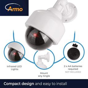 img 2 attached to 📷 Armo Fake Security Camera Dome - Realistic Look Decoy Surveillance System for Indoor/Outdoor Use. Perfect for Businesses & Shops. Bonus Warning Sticker Included.