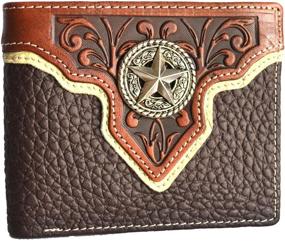 img 4 attached to Western Cowboy Leather Concho Bifold