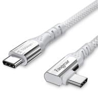 🔌 fasgear 100w usb c to type c 90 degree cable 3ft, usb 3.1 gen 2 10gbps data 5a power delivery (pd) with e-marker compatible for oculus link, vr headset, pd docking station, hdd, macbook, 4k displays - white logo