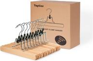 👖 10-pack natural finish topline classic wood clamp hangers for pants and skirts logo