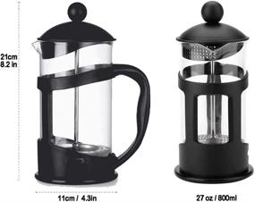 img 1 attached to ☕ XIBLISS French Press Tea & Coffee Maker - Premium 27 Oz(800 ML) Black Coffee Plunger