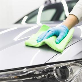 img 3 attached to 🧽 Pack of 8 Microfiber Cleaning Rags for Home – Soft Microfiber Towels for Car Drying, Dusting Cloths for Detailing – Microfiber Cleaning Towels for Kitchen, Windows, Stainless Steel, Furniture (12''x12'')