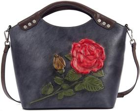 img 4 attached to Valrena Genuine Leather Handbags: Stylish Retro Crossbody & Shoulder Bags for Women with Tote & Satchel Design