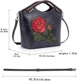 img 2 attached to Valrena Genuine Leather Handbags: Stylish Retro Crossbody & Shoulder Bags for Women with Tote & Satchel Design