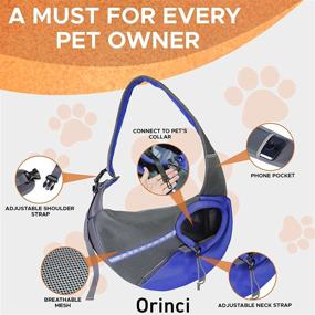 img 1 attached to Orinci Dog Carrier Sling Bag – Travel Bag for Cats and Dogs with Reflective Strips – Breathable and Soft Mesh Pet Carrier – Comfortable Puppy Sling with Padded Shoulder Strap - Enhancing Visibility and Convenience