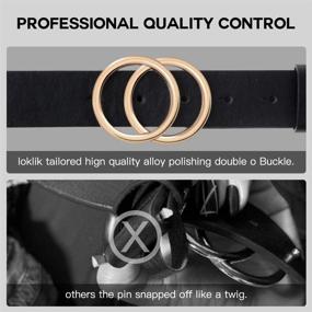 img 1 attached to 👖 LOKLIK Women's Double Ring Buckle Leather Belt: Ideal for Jeans Dress Waist