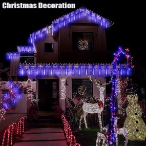 img 2 attached to 🌟 Captivate Your Ambiance with Brilliant Blue Falling Rain Lights - 8 Tube Meteor Shower Outdoor Christmas Lights, UL Plug - Perfect for Holiday Wedding Party Garden Tree Decor!