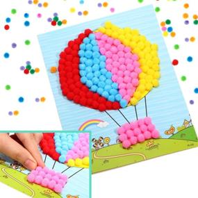 img 2 attached to 2000 Mixed Color Elastic Pom Poms – 0.6 cm Arts Crafts Pompoms Balls for Hobby Supplies, DIY Material, and Creative Crafts