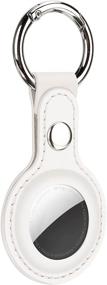 img 4 attached to 🔑 Premium Leather AirTags Case: TENDLIN Anti-Scratch Holder with Keychain for AirTags Tracker (White)