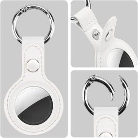 img 3 attached to 🔑 Premium Leather AirTags Case: TENDLIN Anti-Scratch Holder with Keychain for AirTags Tracker (White)