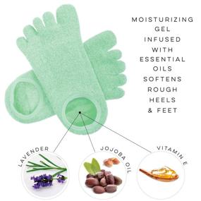 img 2 attached to 🧦 LE EMILIE 5 Toe Moisturizing Gel Socks: Healing Dry Cracked Heels with Aromatherapy Blend of Lavender and Jojoba Oil - Aqua (1 Pair)