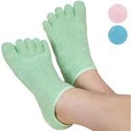 🧦 le emilie 5 toe moisturizing gel socks: healing dry cracked heels with aromatherapy blend of lavender and jojoba oil - aqua (1 pair) logo