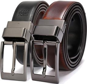 img 4 attached to Beltox Leather Reversible Rotated Box（Black Men's Accessories for Belts