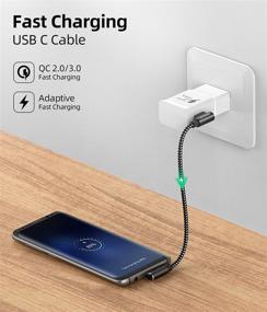 img 2 attached to 🔌 Компактный набор USB C кабелей с прямым углом - 3 шт. 1фт HOTNOW портативный зарядный кабель для Samsung Galaxy S10 S9 S8 плюс, Power Bank и других устройств с Type C