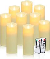 flameless flickering exquisite frosted plastic candles: outdoor heat resistant with realistic dancing led flames, 10-key remote control, and 24-hour timer логотип