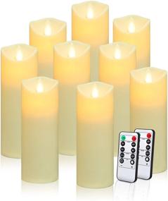 img 4 attached to Flameless Flickering Exquisite Frosted Plastic Candles: Outdoor Heat Resistant with Realistic Dancing LED Flames, 10-Key Remote Control, and 24-Hour Timer