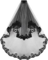 🕸️ captivating black lace veil: perfect for weddings, gothic costumes, and halloween logo