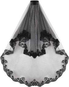 img 4 attached to 🕸️ Captivating Black Lace Veil: Perfect for Weddings, Gothic Costumes, and Halloween