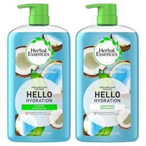 img 4 attached to 🥥 Moisturizing Shampoo and Conditioner Set: Herbal Essences Hello Hydration, Paraben Free, Coconut, 29.2 fl oz, Color-Safe