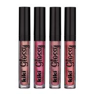 💄 kiki lip gloss bundle: set of 4 essential shimmering colors - made in the usa logo
