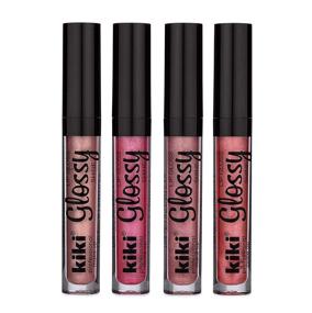 img 2 attached to 💄 kiki Lip Gloss Bundle: Set of 4 Essential Shimmering Colors - Made in the USA