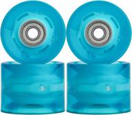 🔵 nonmon led light longboard wheels, 60mm 78a replacement skateboard cruiser wheels with abec-9 608zz bearings, 4 pack, blue logo