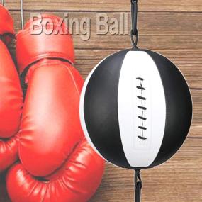 img 3 attached to Mumian PU Leather Boxing Ball: Double End Gym Speed Dodge Ball for MMA Boxing Training and Agility Workout