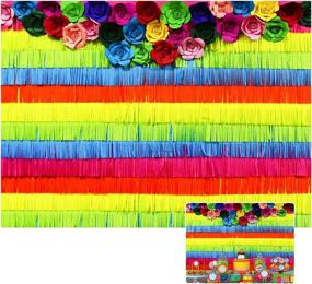 img 4 attached to 🎉 Vibrant Mexican Fiesta Photography Backdrop – UTOPP 7x5ft Colorful Paper Flower and Tassels Birthday Party Background for Cinco De Mayo, Carnival, and Cactus-themed Photo Studio Props