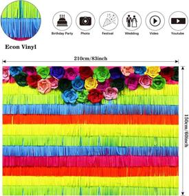 img 3 attached to 🎉 Vibrant Mexican Fiesta Photography Backdrop – UTOPP 7x5ft Colorful Paper Flower and Tassels Birthday Party Background for Cinco De Mayo, Carnival, and Cactus-themed Photo Studio Props