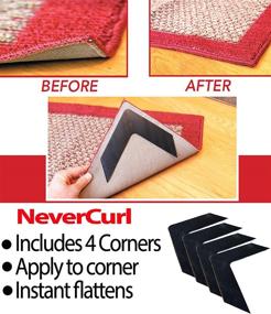 img 3 attached to 🚫 NeverCurl: The Ultimate Solution to Rug Corner Curling - Perfect V Shape Design for Indoor & Outdoor Rugs. Made in USA, Patented and Safe for Wood Floors!