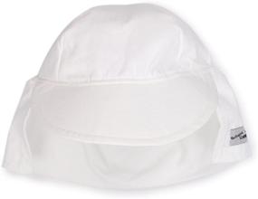 img 1 attached to 🧢 Flap Happy Little Boys' Organic Flap Hat - UPF 50+ Protection, Natural Color, Size Medium