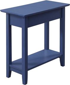 img 4 attached to American Heritage Cobalt Blue Flip Top End Table by Convenience Concepts