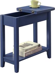 img 3 attached to American Heritage Cobalt Blue Flip Top End Table by Convenience Concepts